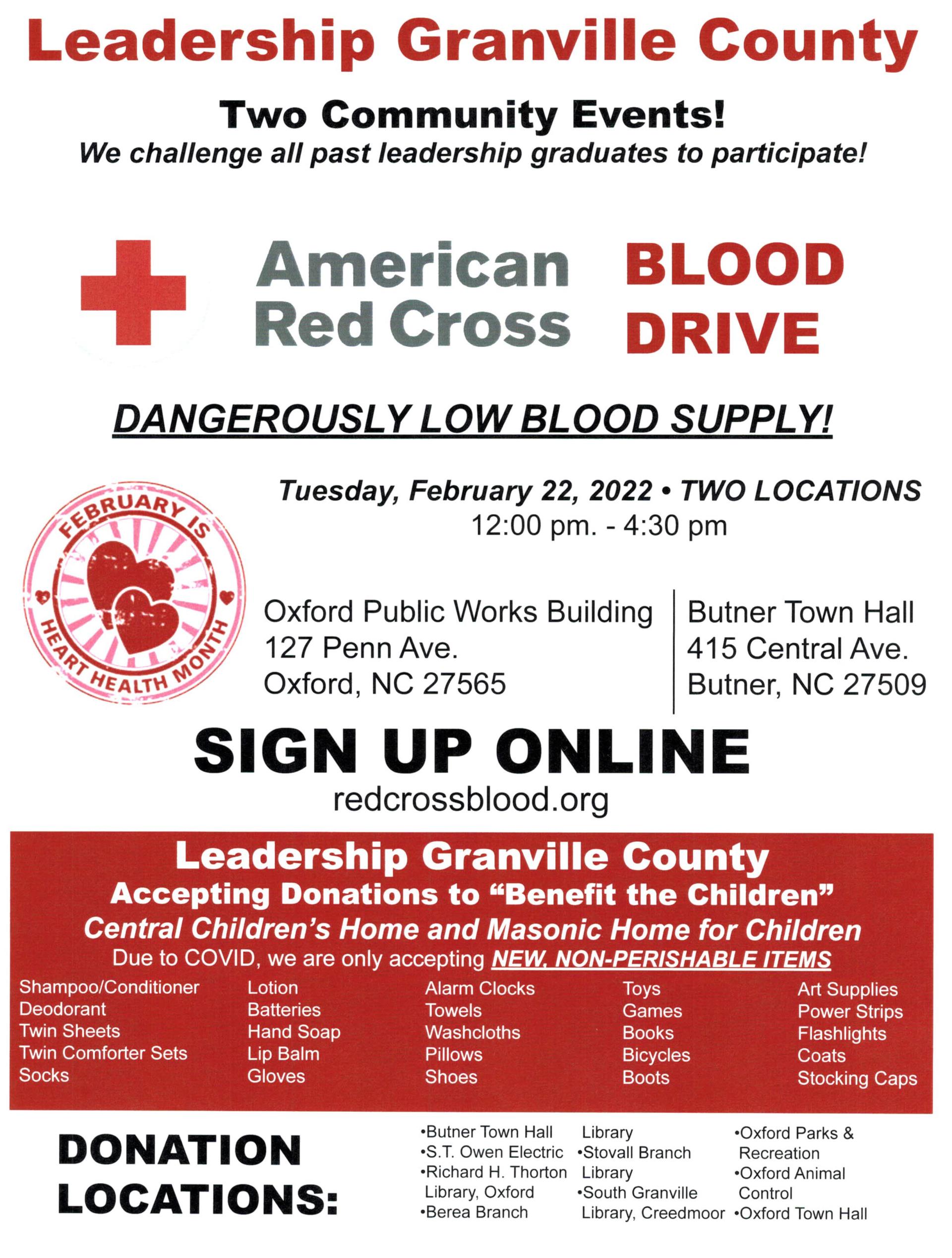 Blood Drive and Donation Flyer